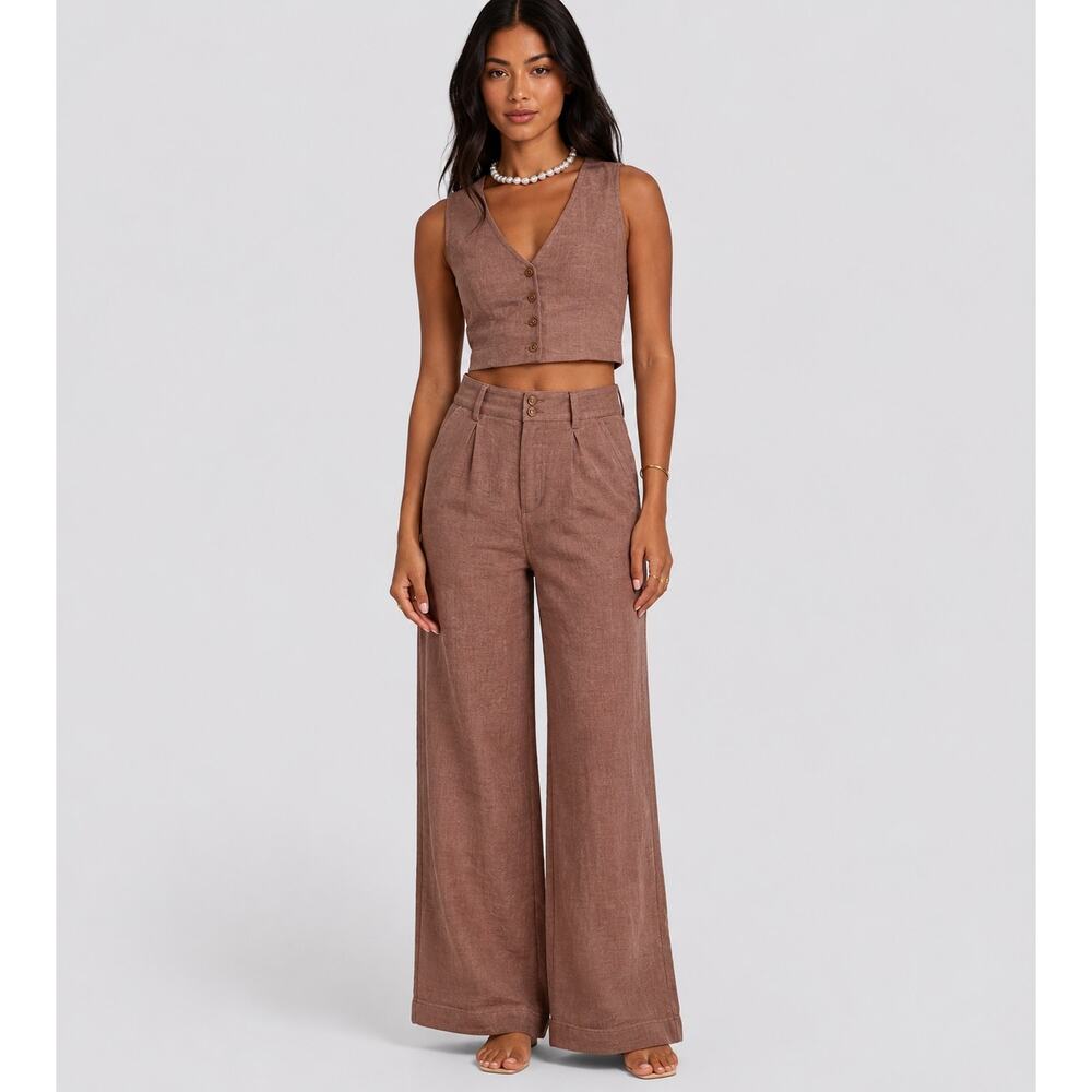 Billabong Tailor Made High‑Rise Wide‑Leg Cotton Pants Women’s Size Small